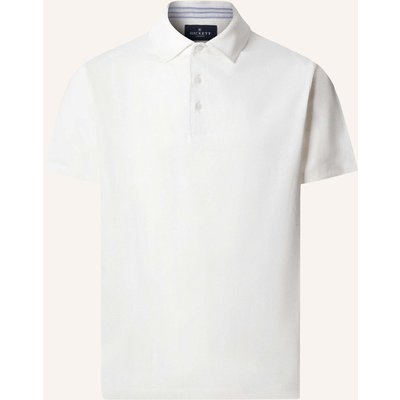 Hackett London Poloshirt Jersey Woven Trim weiss