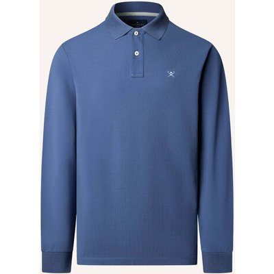 Hackett London Poloshirt Slim Fit Logo Ls blau