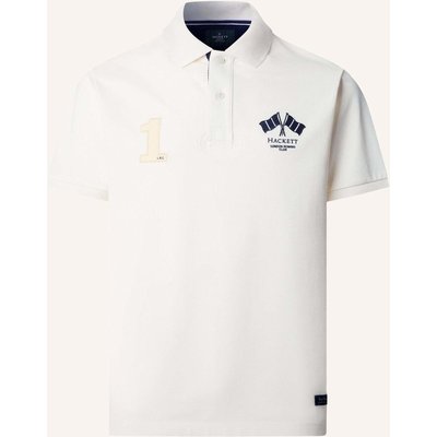 Hackett London Poloshirt Heritage Lrc Flag weiss