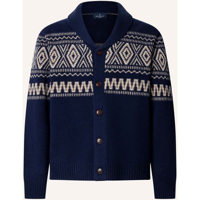 Hackett London Strickjacken Cardigan Fairisle Shawl Cardi blau