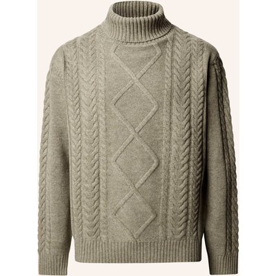 Hackett London Pullover Argyle Cable Roll Nk gruen