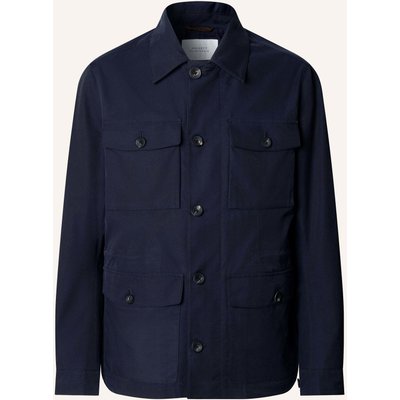 Hackett London Stehkragenmantel Sr Cotton 4 Pkt blau