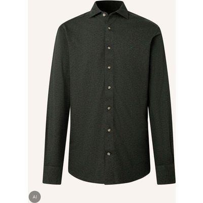 Hackett London Freizeithemd Melange Jersey Pique gruen