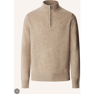 Hackett London Pullover Lambswool Hzip weiss