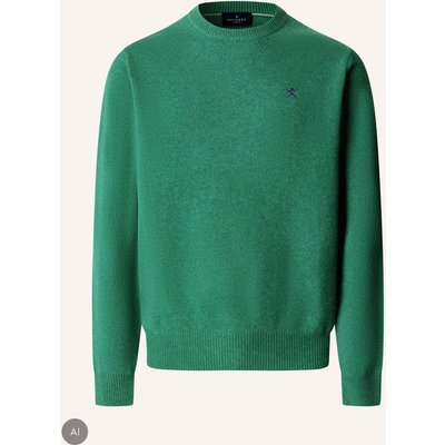 Hackett London Pullover Lambswool Crew gruen