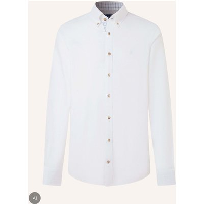 Hackett London Freizeithemd Flannel Multi Trim weiss