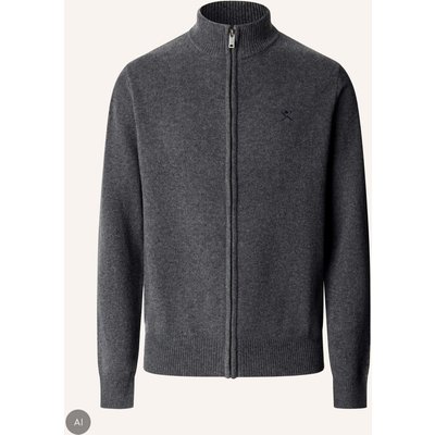 Hackett London Pullover Lambswool Fzip grau