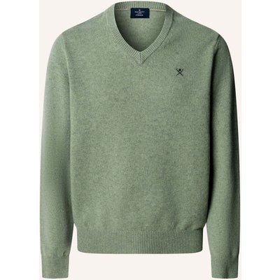 Hackett London Pullover Lambswool V Neck gruen