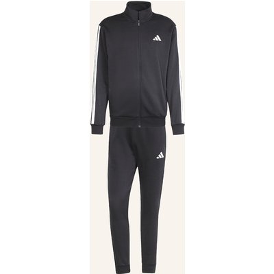 Adidas 3-Streifen Fleece Trainingsanzug schwarz