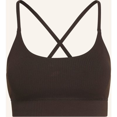 Adidas Adidas All Me Light Support Rib Bra Longline Sport-Bh braun