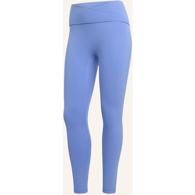 Adidas 3-Streifen Studio All Me 7/8 X-Over Leggings blau