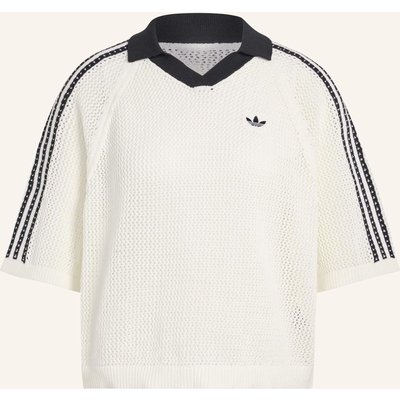 Adidas Originals Strick-Poloshirt Knitted Crochet Polo weiss