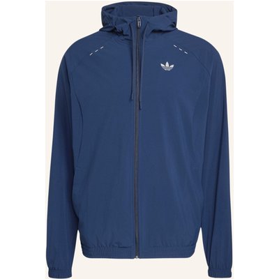 Adidas Originals Tech Trefoil Essentials Originals Jacke, Kapuze, Durchgehender Reissverschluss blau