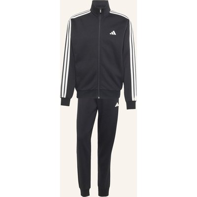 Adidas 3-Streifen Fleece Trainingsanzug schwarz