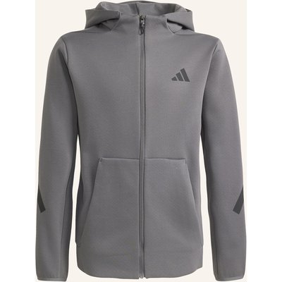 Adidas Z.N.E. Kapuzenjacke, Durchgehender Reissverschluss grau