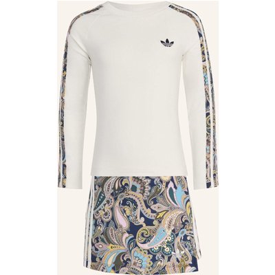Adidas Originals Adidas Liberty London Set 3-Streifen Top, Langärmlig, Figurbetont / Skort, Wickeloptik weiss