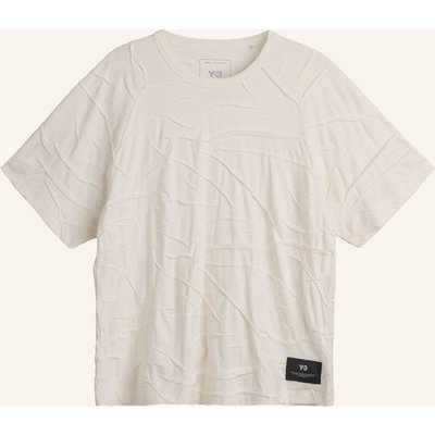 Y-3 Y-3 T-Shirt, Plissiert weiss