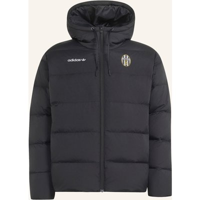 Adidas Juventus Turin Climawarm 3-Streifen Puffer Jacke, Kapuze schwarz