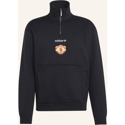 Adidas Manchester United Eqt Oberteil, Reissverschluss Bis Zur Brust schwarz