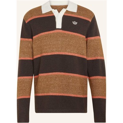 Adidas Originals Winter Club Poloshirt, Strick, Streifen braun
