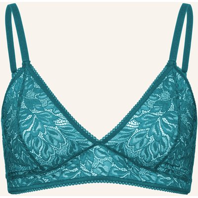Erlich Textil Iconic Lace Bügelloser Triangel Bh Mittlerer Halt Aus Spitze - Verstellbare Träger blau