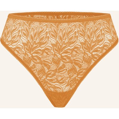 Erlich Textil Iconic Lace High Waist Brazil String Aus Spitze - Florales Motiv orange