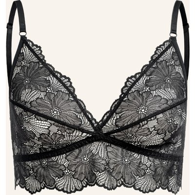 Erlich Textil Classy Lace Bügelloser Spitzen Triangel-Bh Mittlerer Halt Aus Recyceltem Polyamid - Verstellbare Träger schwarz