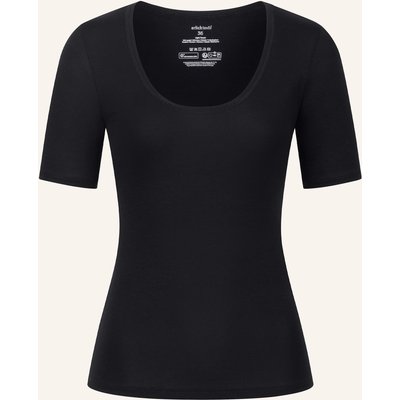 Erlich Textil Light Touch Tiefausgeschnittenes T-Shirt Aus Lyocell - Seidig Weich schwarz