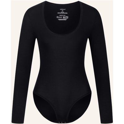 Erlich Textil Light Touch Langarm Body Aus Weichem Lyocell schwarz