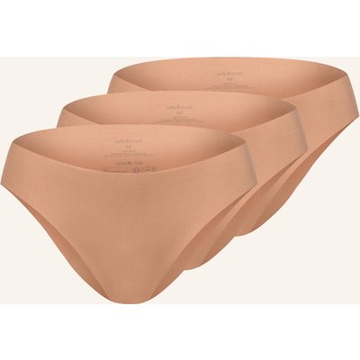 Erlich Textil 3er Pack Light Touch Brazil Slip Aus Weichem Modal - Nahtlose Kanten braun