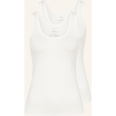 Erlich Textil 2er Pack Light Touch Tanktop Aus Weichem Lyocell, Seidig Fein Elastisch weiss