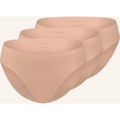 Erlich Textil 3er Pack Casual Cotton Slip Aus Bio-Baumwolle - Nahtlose Kanten braun