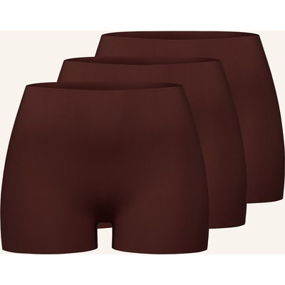 Erlich Textil 3er Pack Casual Cotton Panty Aus Bio-Baumwolle - Nahtlose Kanten braun