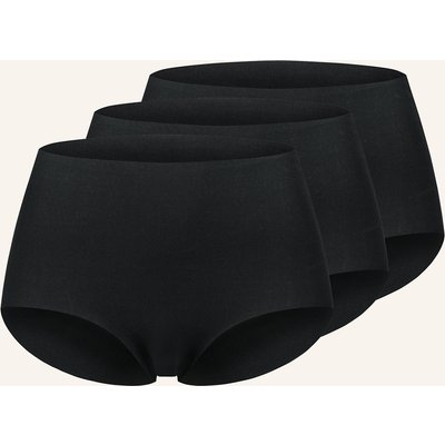 Erlich Textil 3er Pack Light Touch High Waist Slip Aus Weichem Modal - Nahtlose Kanten schwarz