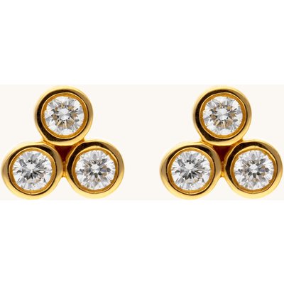 Cada Ohrstecker 3 Stones Diamond gold