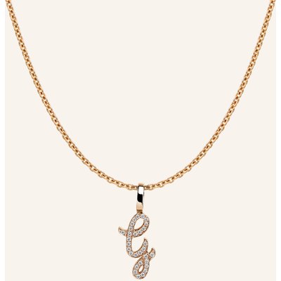 Cada Kette Tiny Diamond Letter rosegold