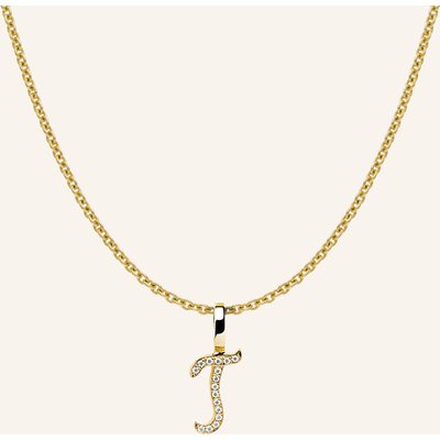 Cada Kette Tiny Diamond Letter T gold