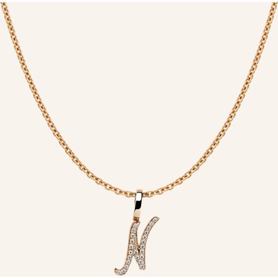Cada Kette Tiny Diamond Letter N rosegold