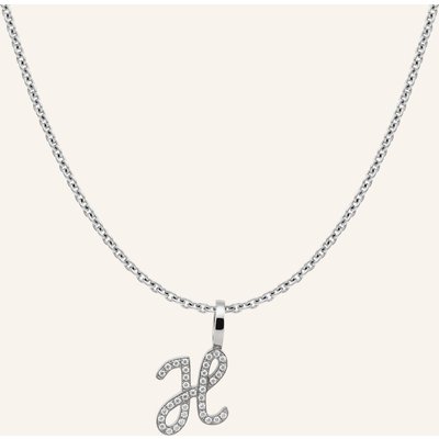 Cada Kette Tiny Diamond Letter H silber