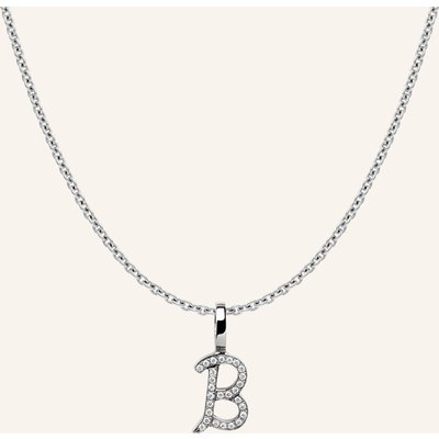 Cada Kette Tiny Diamond Letter B silber