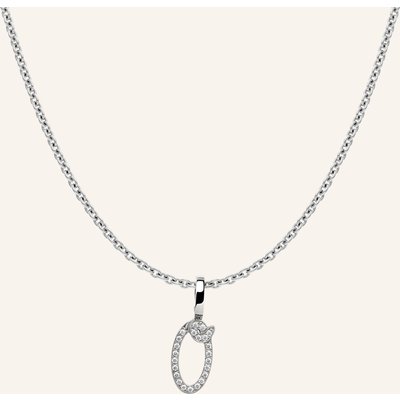 Cada Kette Tiny Diamond Letter O silber
