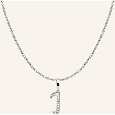 Cada Kette Tiny Diamond Letter I silber