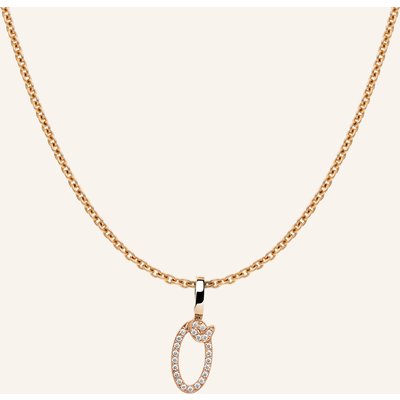 Cada Kette Tiny Diamond Letter O rosegold