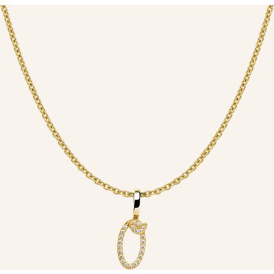 Cada Kette Tiny Diamond Letter O gold