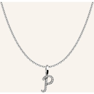 Cada Kette Tiny Diamond Letter P silber