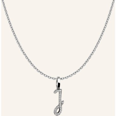 Cada Kette Tiny Diamond Letter J silber