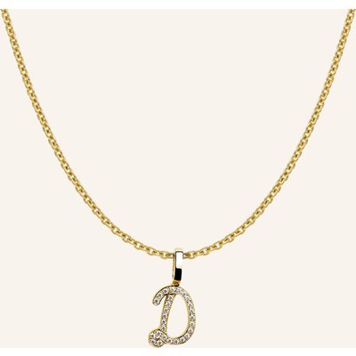 Cada Kette Tiny Diamond Letter D gold