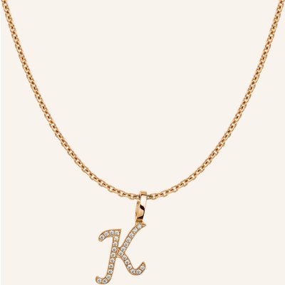 Cada Kette Tiny Diamond Letter K rosegold