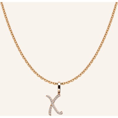 Cada Kette Tiny Diamond Letter X rosegold