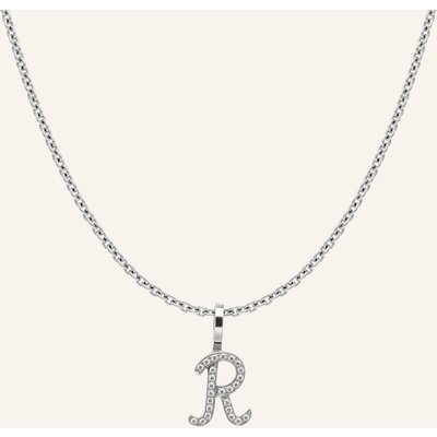 Cada Kette Tiny Diamond Letter R silber